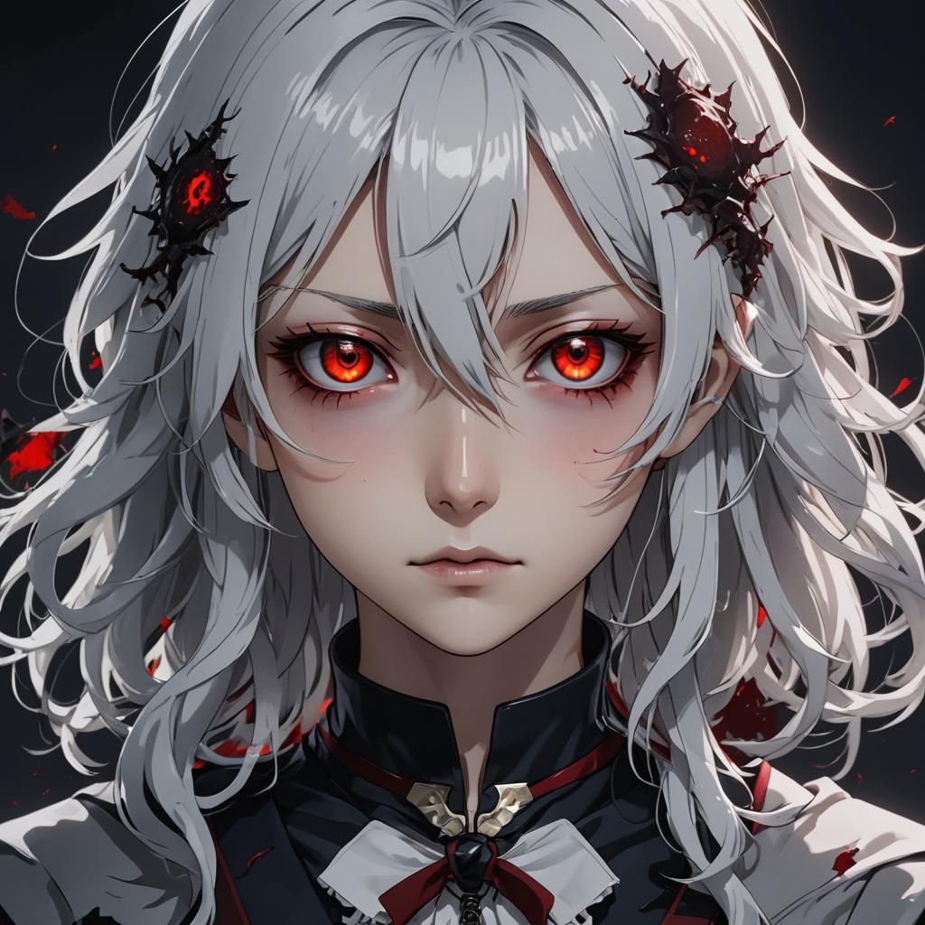 Psychopathic Anime Girl in Japanese Manga Style