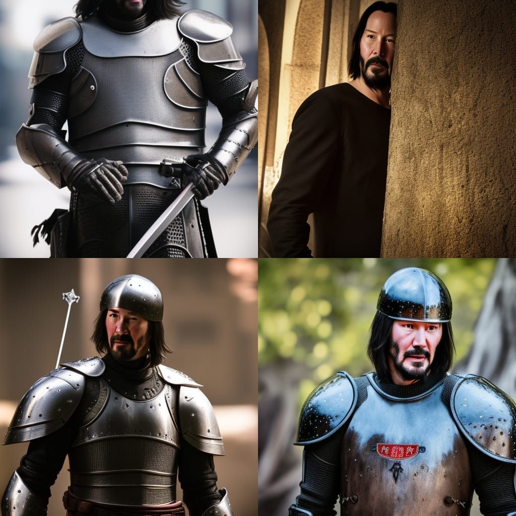 Keanu Reeves as a Medieval Knight