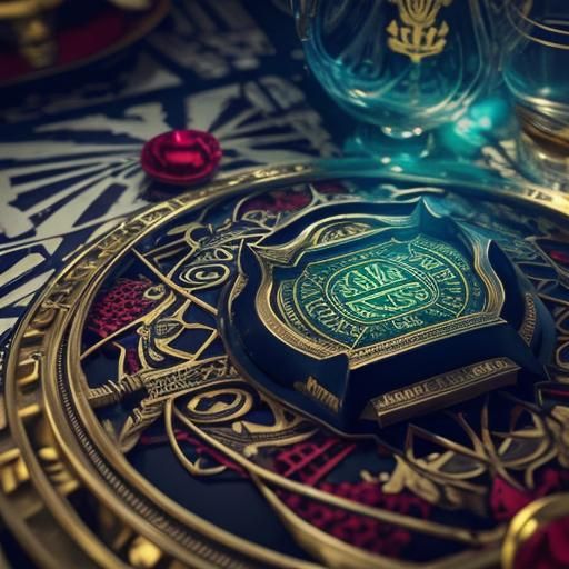 Heraldic Occult Symbols in Photorealistic 3D Render