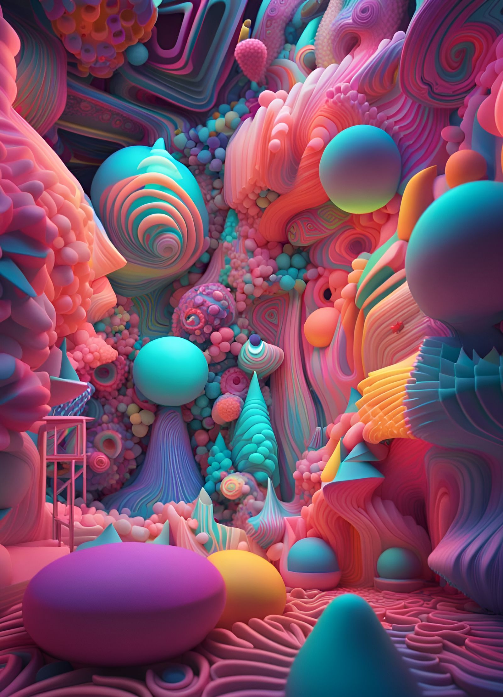 Psychedelic Interior Design with Fractal Lightgel Sculptures