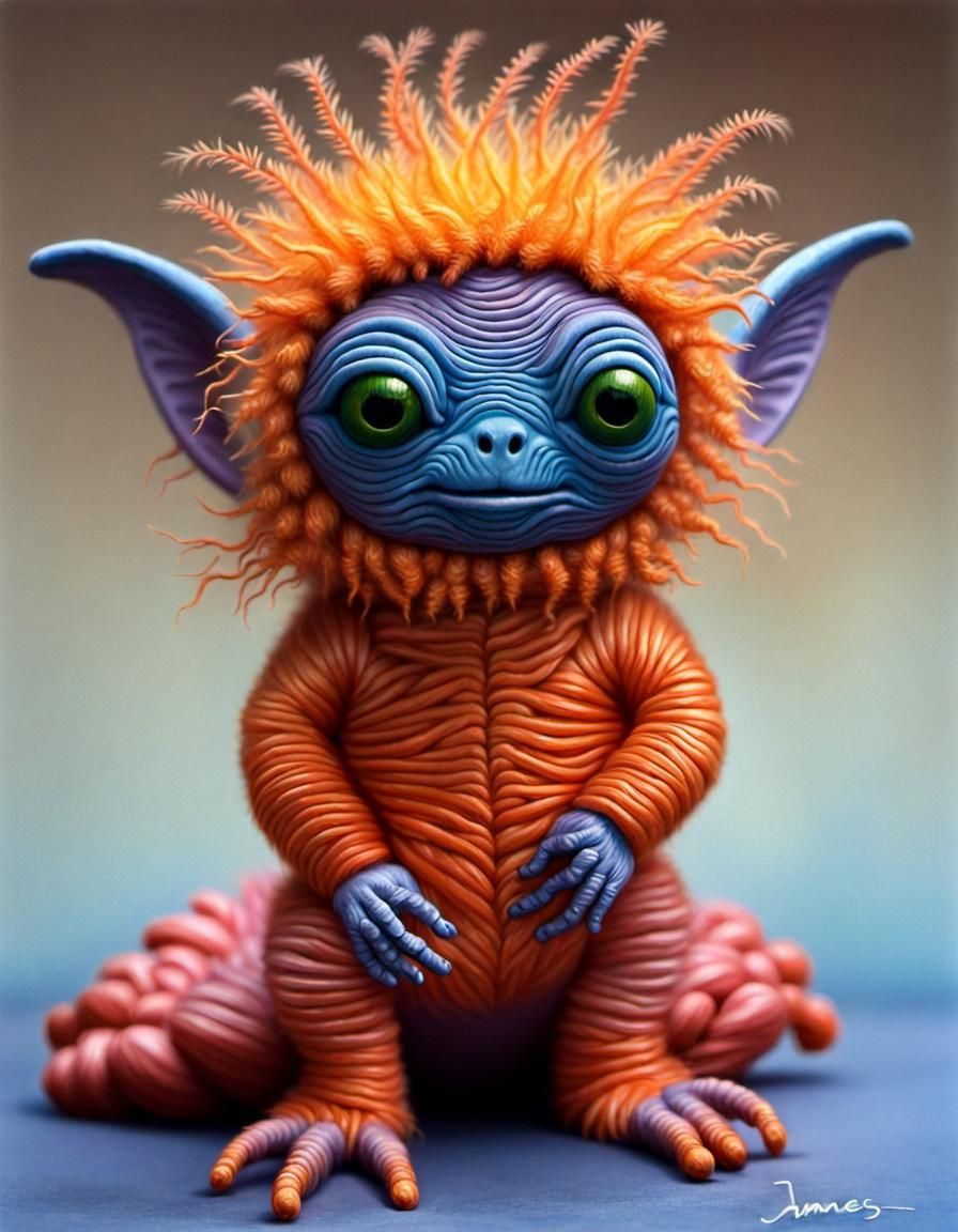 Adorable Alien Animal in Claymation Style