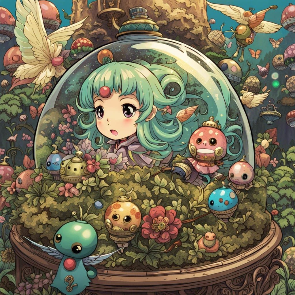 Flying Terrarium Hijacked by Musketeers in Japanime Style