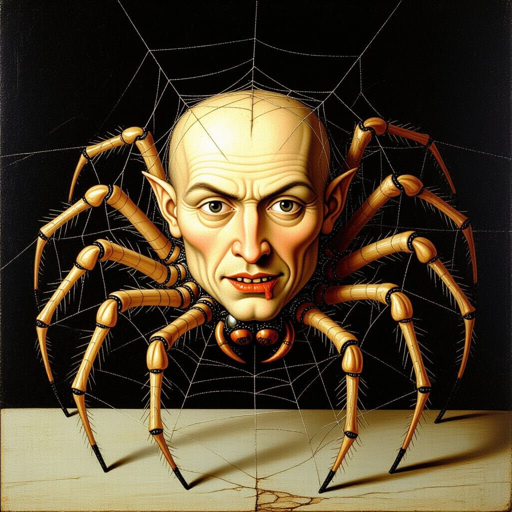 Spiderweb Vampire in a Surrealist Style