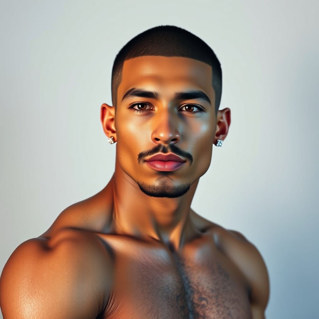 Hyper-Realistic Portrait of a Young Man in Ornate Style