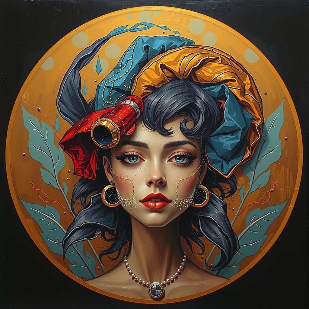 Monochromatic Abstract Portrait of a Woman in Malevich Style