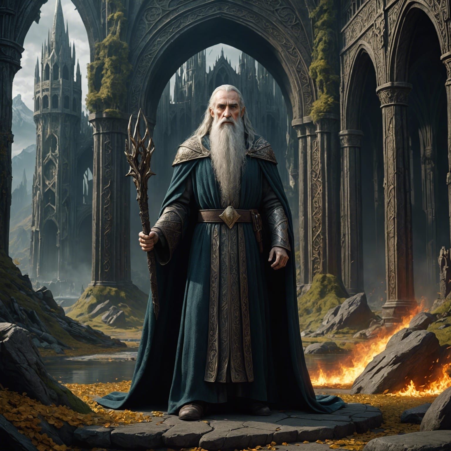 Saruman, King of Lord of the Rings: Detailed Matte Painting