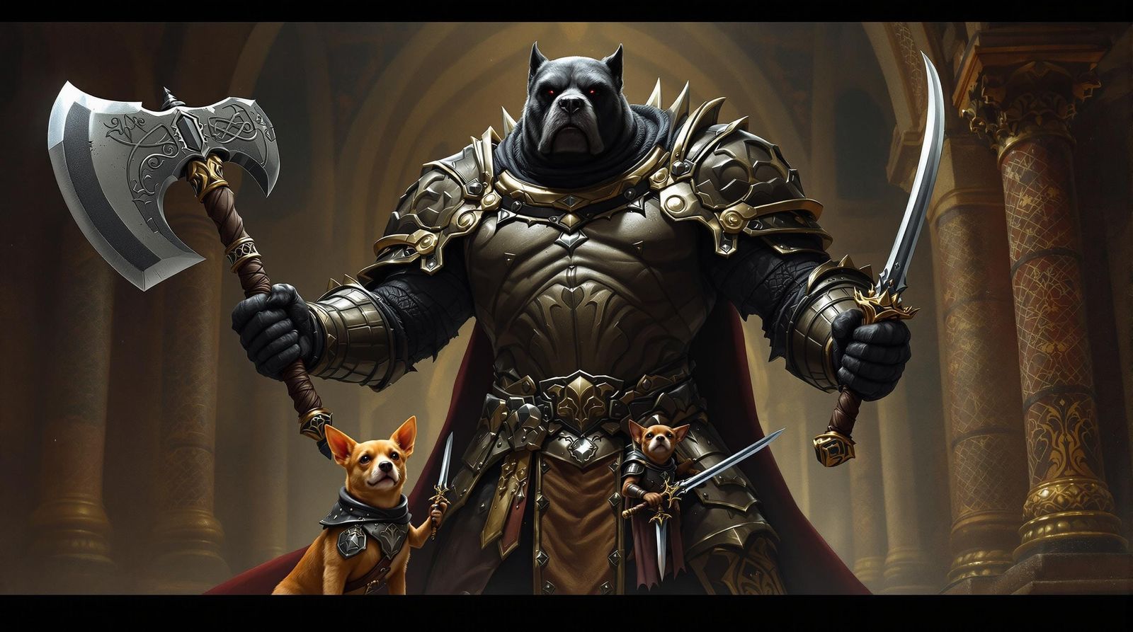 Fantasy Dogs in Heroic Armor