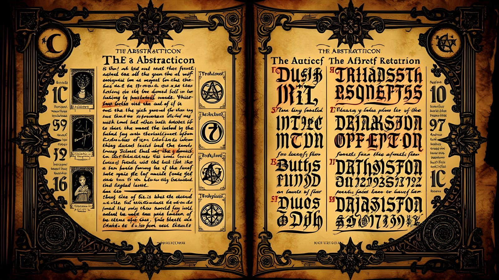 Eldritch Manuscript Featuring 'THE ABSTRACTICON'