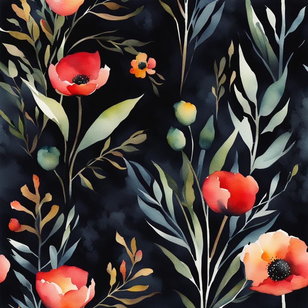 Dark and Moody Watercolor Art