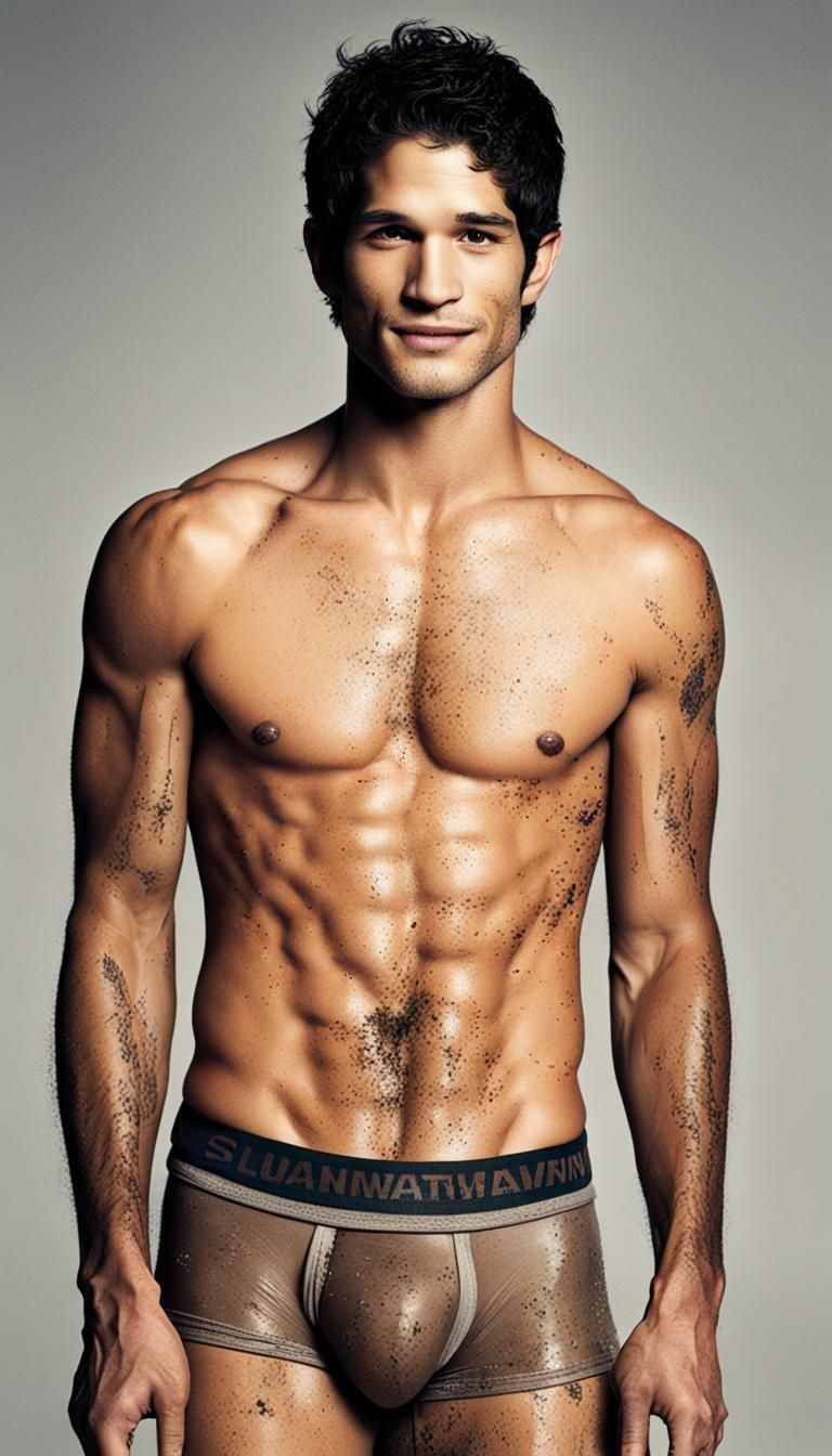 Tyler Posey Muddy Underwear Portrait