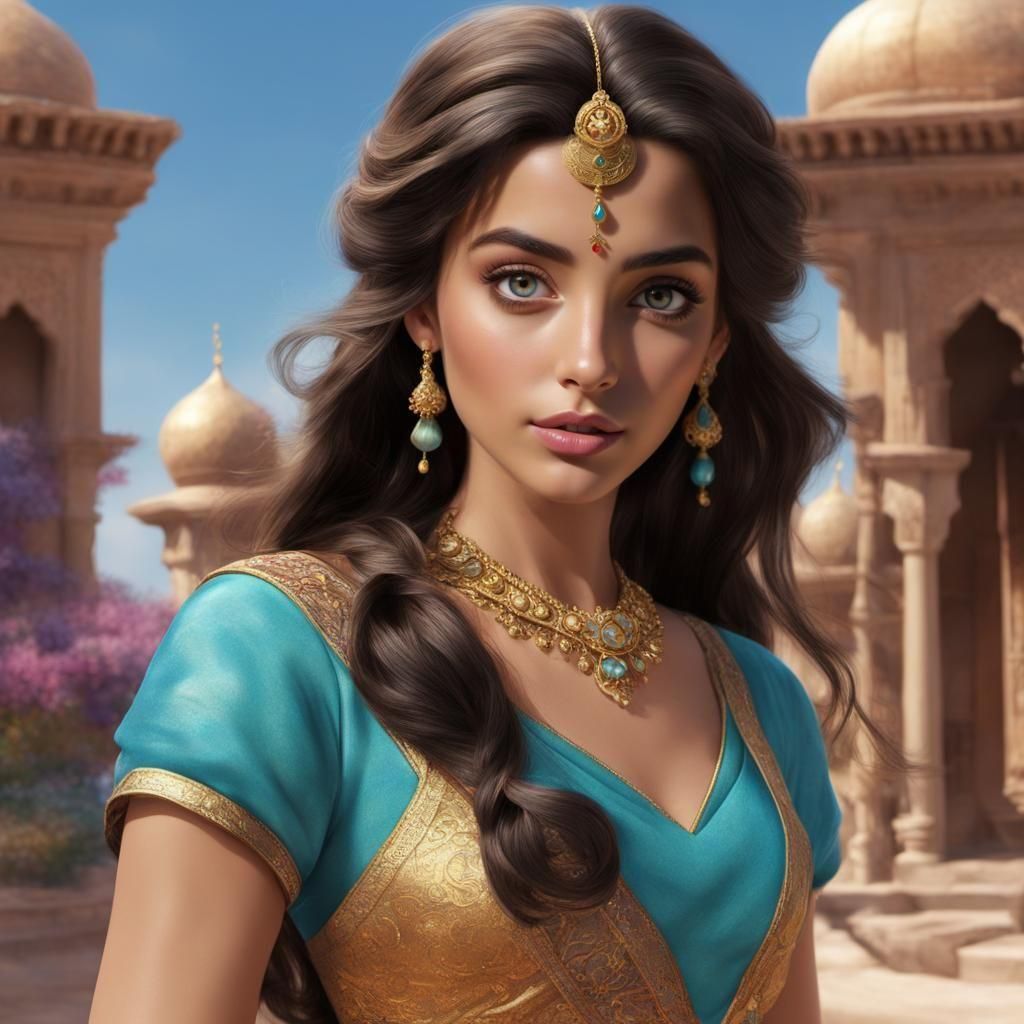 Hyperrealistic Princess Jasmine Digital Art