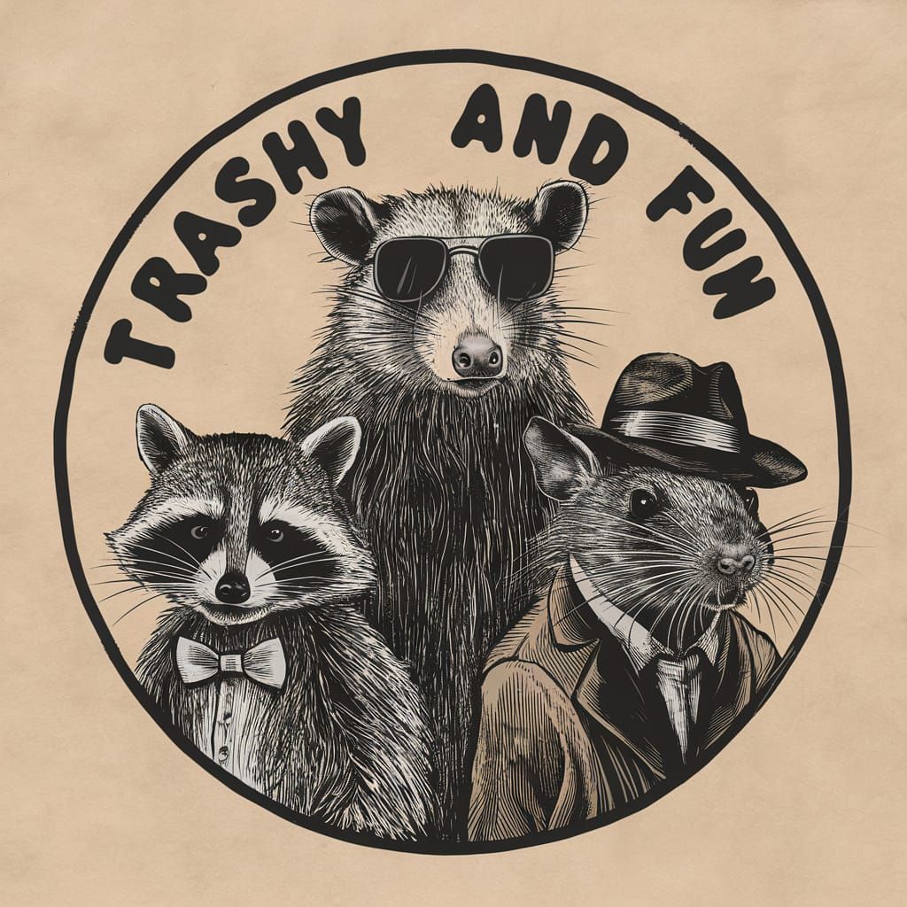 Mischief Trio in Whimsical Woodcut Frame