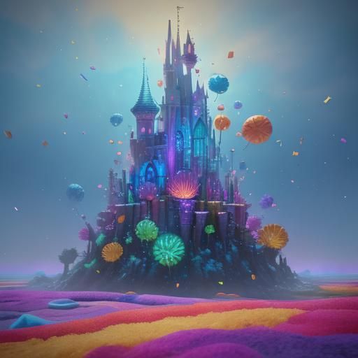 Exploding Piñata: Colorful 3D Digital Art