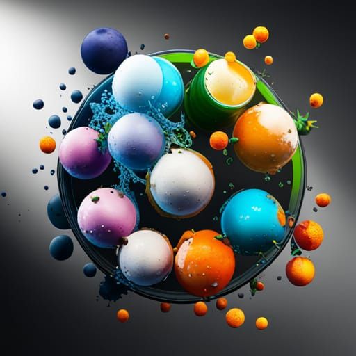 Hyperrealistic Oranges in Dripping Paint Splatter