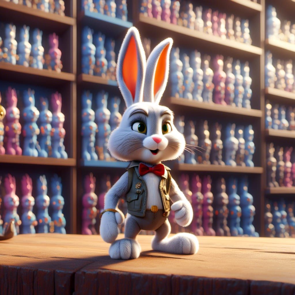 Adorable Chibi Bugs Bunny Digital Rendering