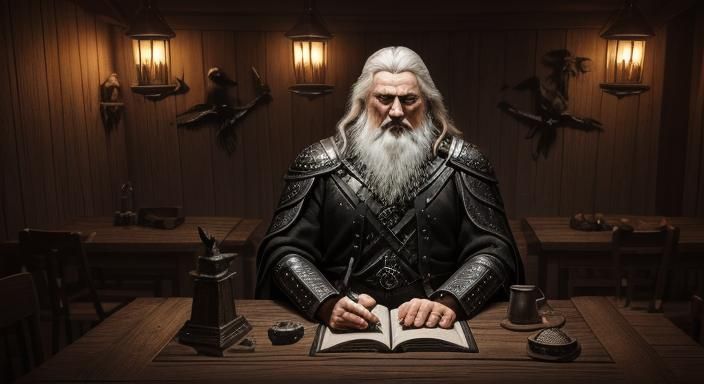 Norse Gods Gather in Dark Medieval Scene