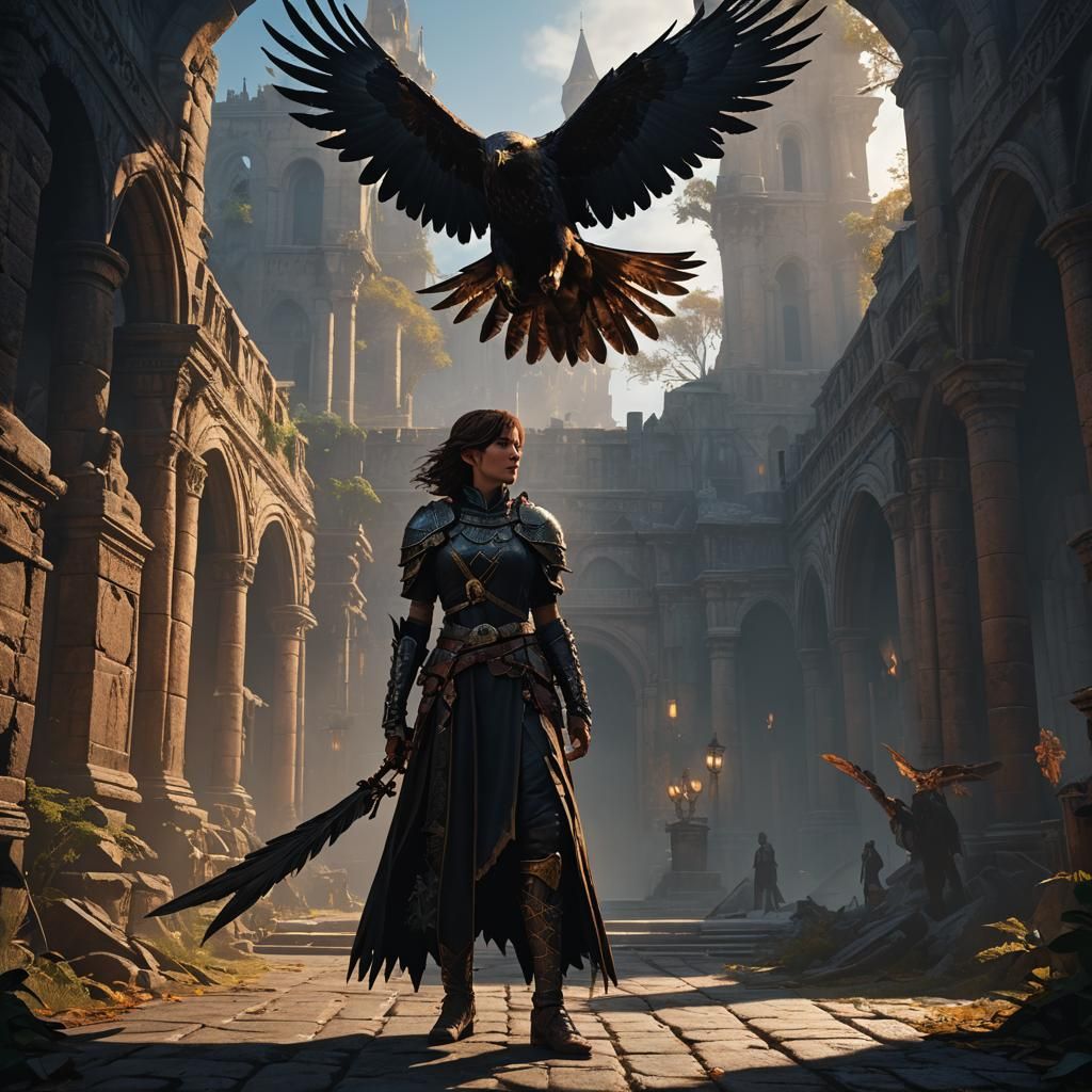 Heroic Lady Isabeau Concept Art in Fantasy Setting