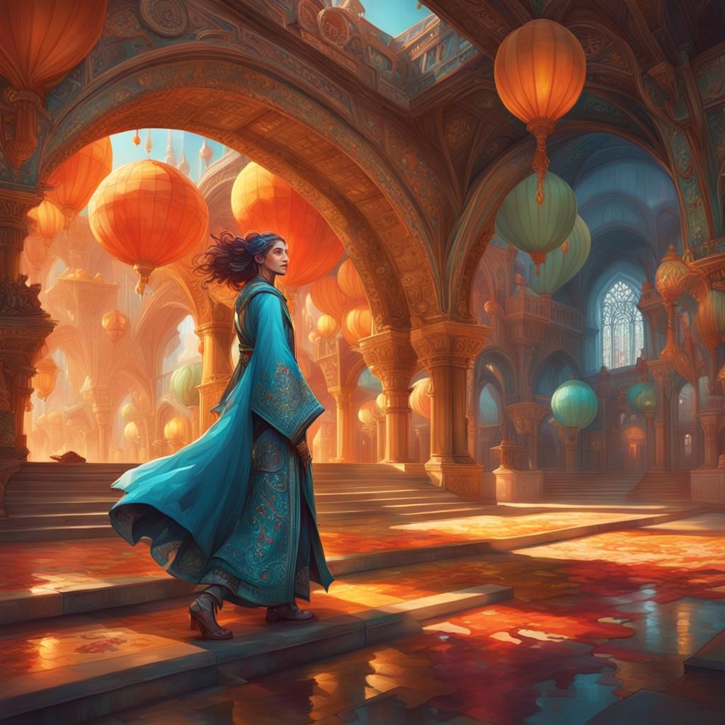 Young Turkish Woman with Chameleon Portrait