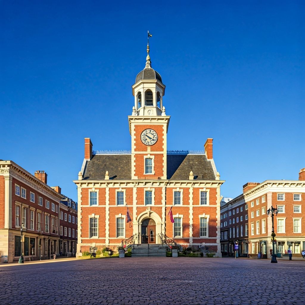 Charming Town Hall in Classic American Style