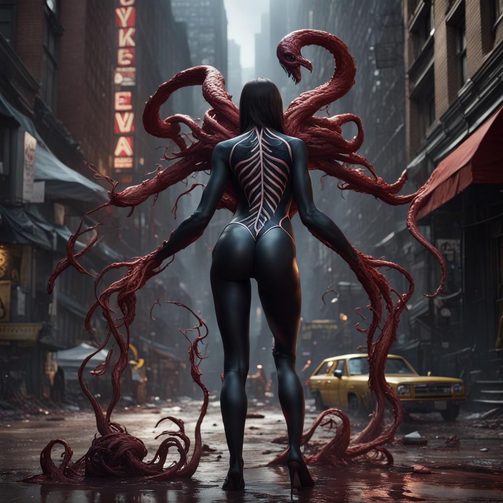 Seductive Woman in NYC: Detailed Fantasy Concept Art