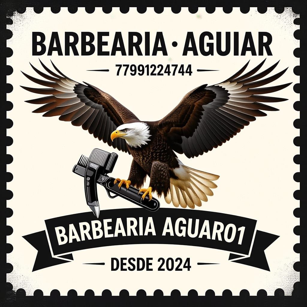 Barbearia Aguiar Banner: Eagle with Clipper