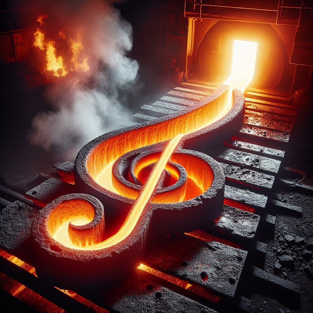 Molten Metal Treble Clef Casting Process