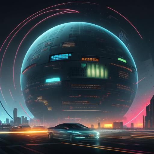 Surreal Santander Building in Dreamlike Cityscape