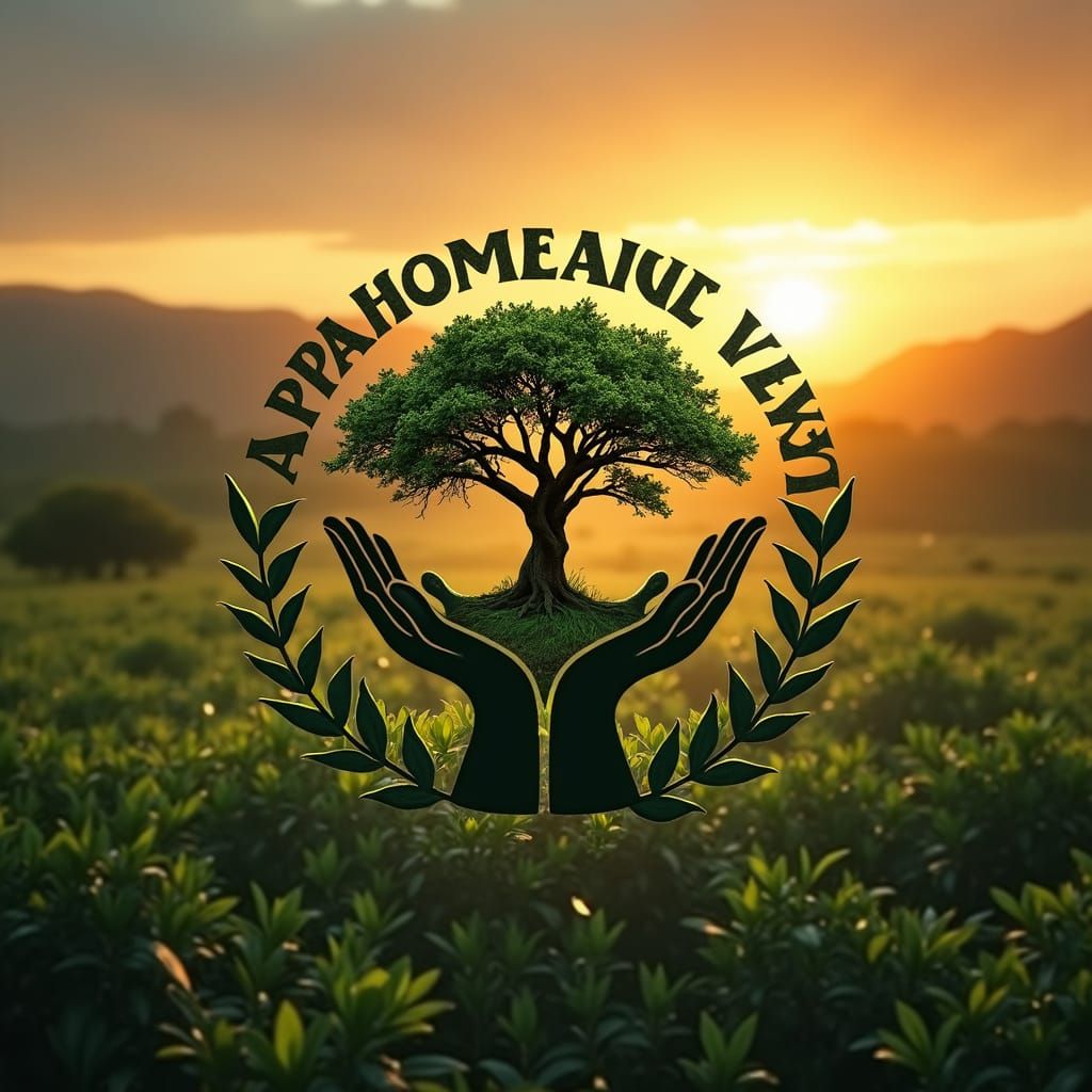 Eco-Friendly Logo with Wildlife and Sunrise Horizon