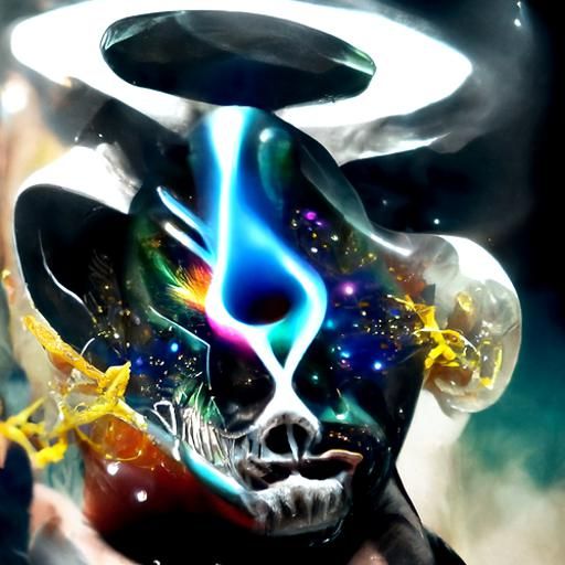 Holographic Cosmic Immortal in Mixed Media Style