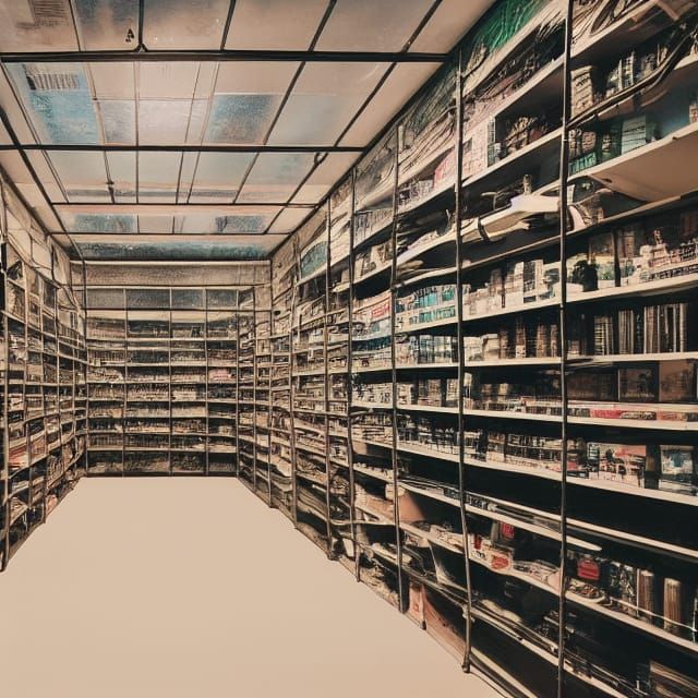 Cozy Anime Store with Bird Cages and Aquariums