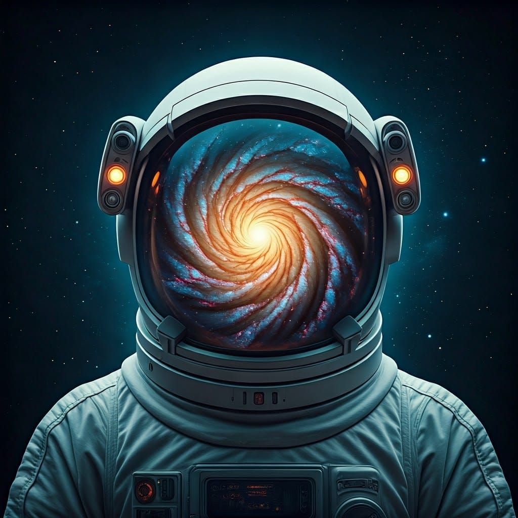 Cosmic Astronaut in Galaxy Dreamscape