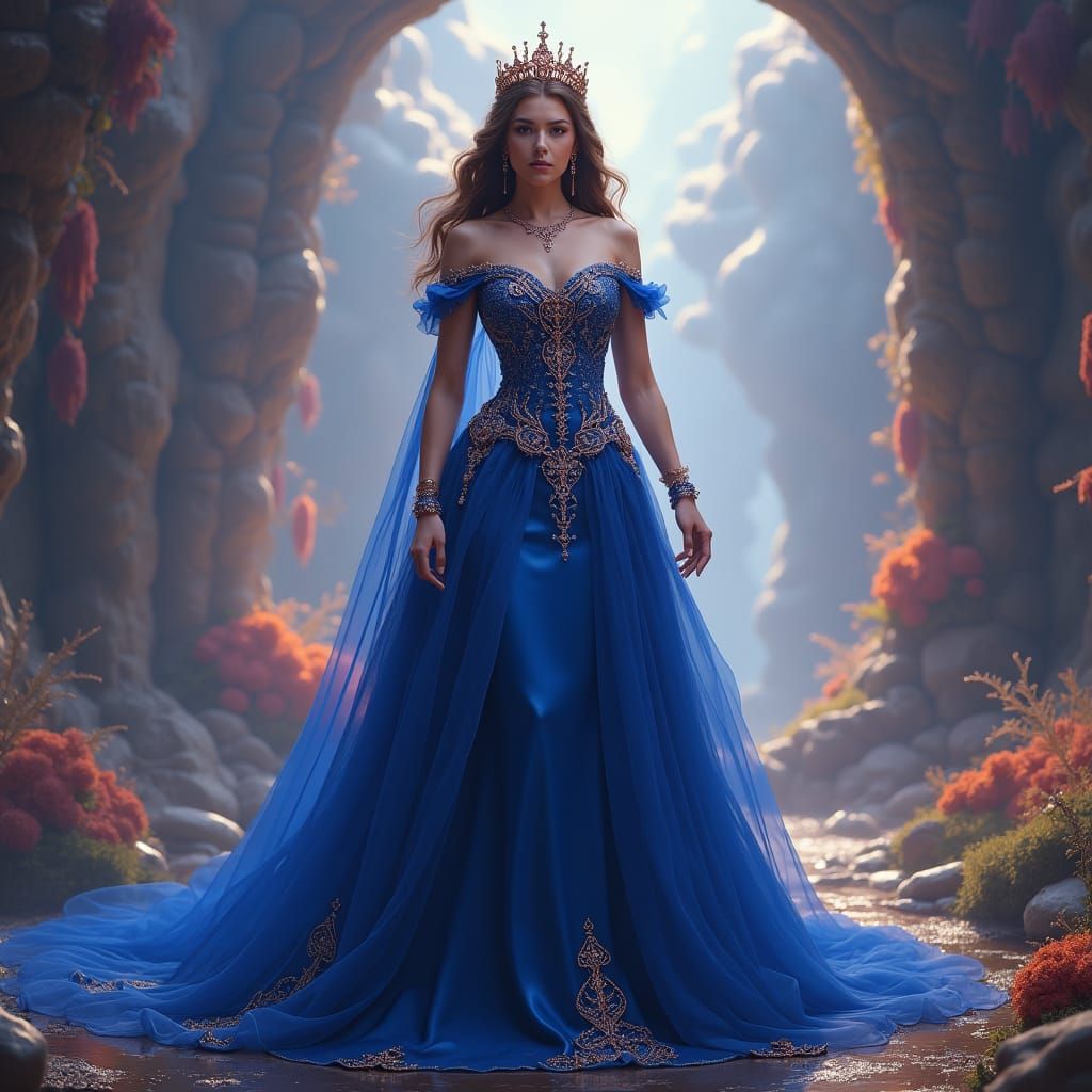 Curvy Queen in Mystical Realm: Fantasy Concept Art
