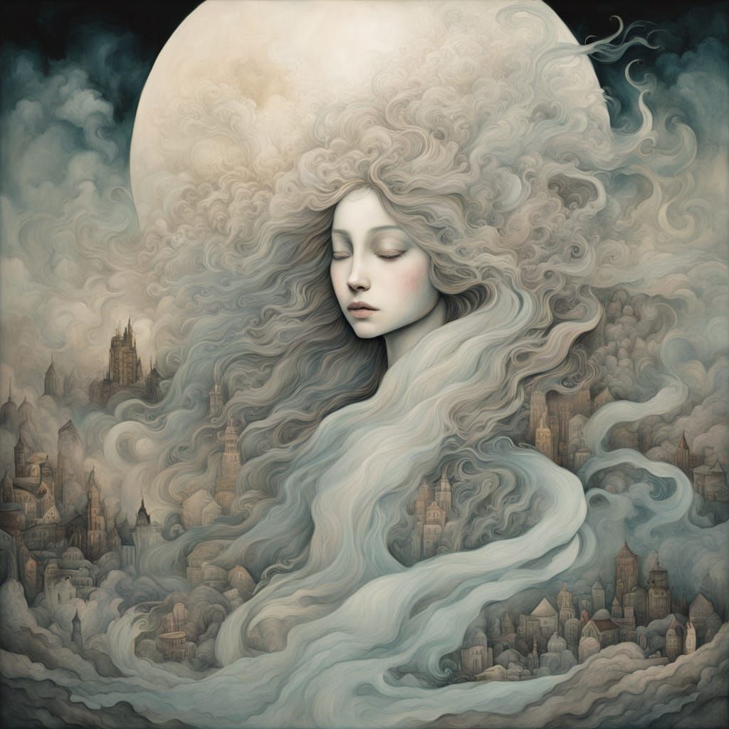 Ethereal Quest Through Dreamscapes in a Surreal, Ink-Washed ...