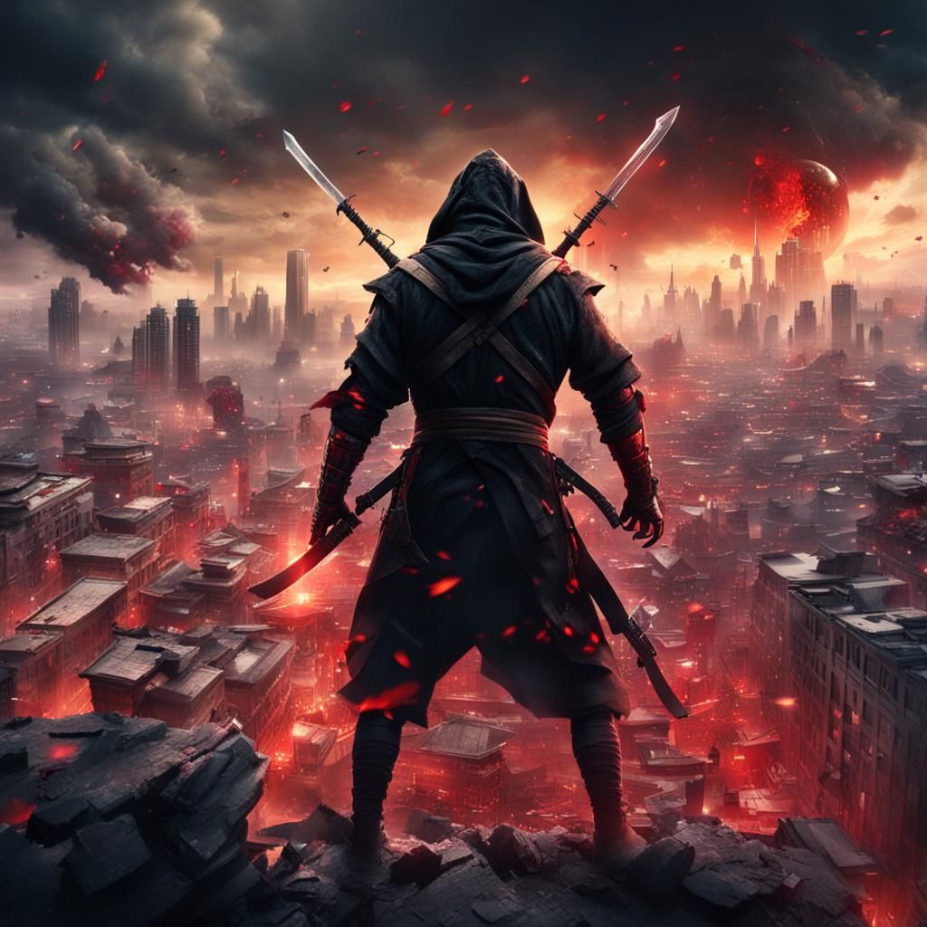 Epic Ninja Fight on Building Top