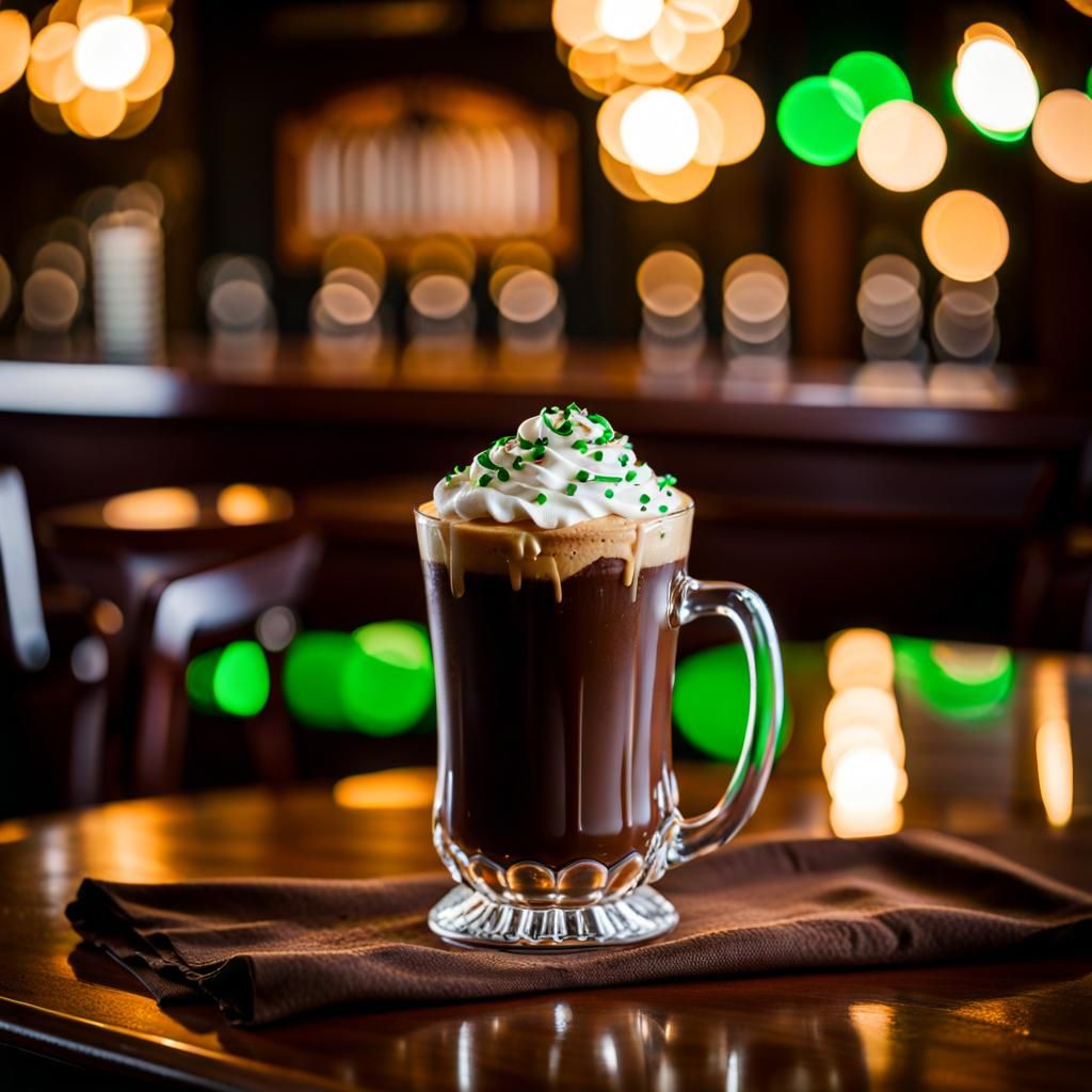 Chocolate Coffee Ice Cream Float in Guinness Glass