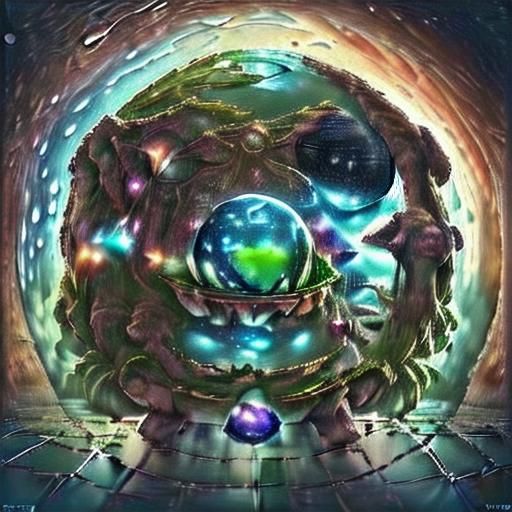 Turtle Alien Gazing at Distant Galaxy in Pixel Art