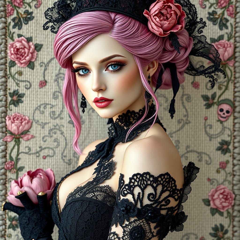 (Woven tapestry surrealism) Peony