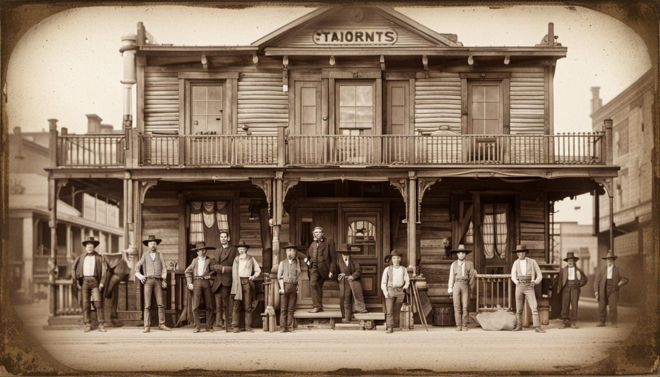 1870s Western Saloon in Hyperrealistic Tin Type