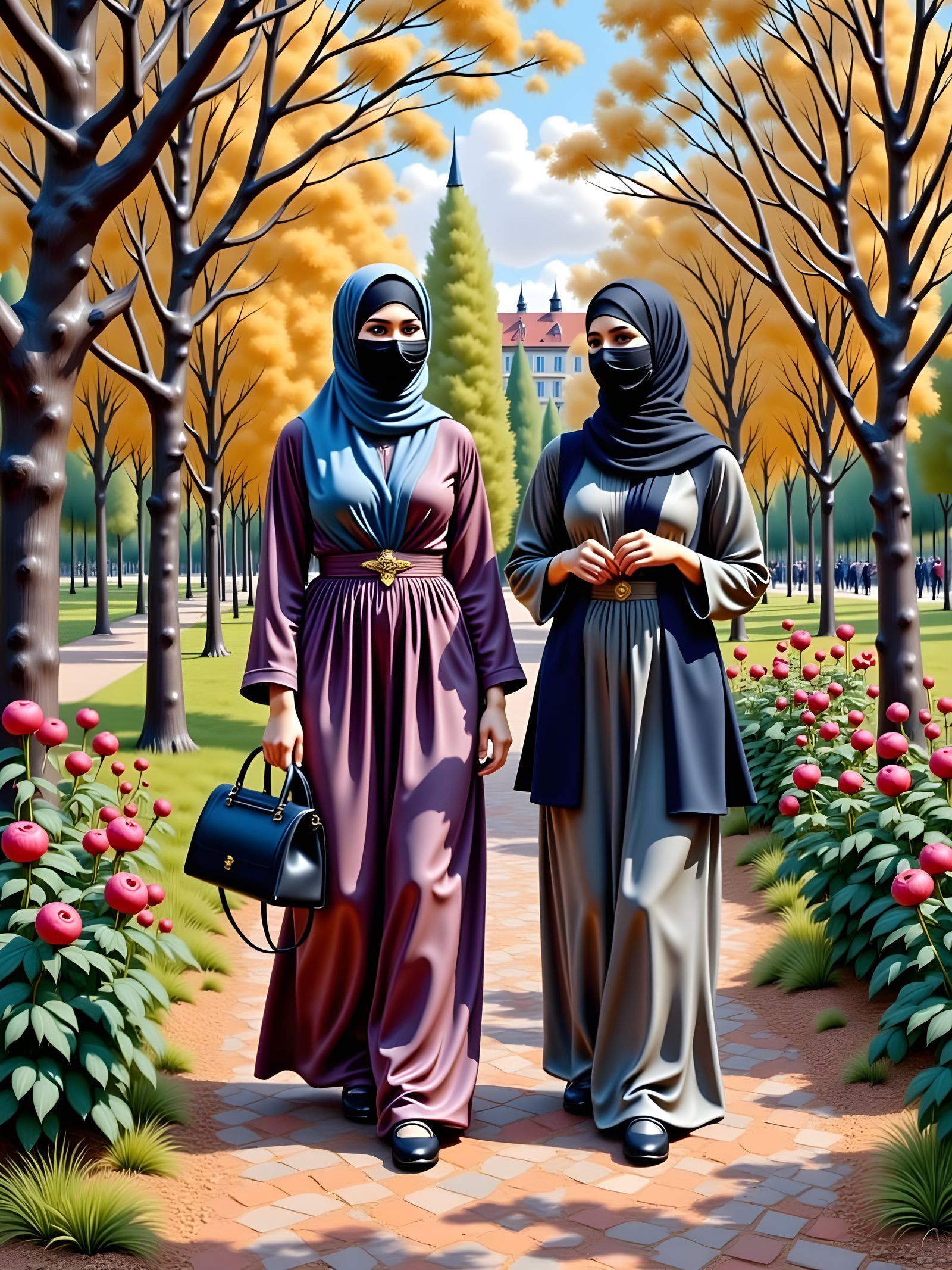 Modest Beauty in a Serene Park Setting