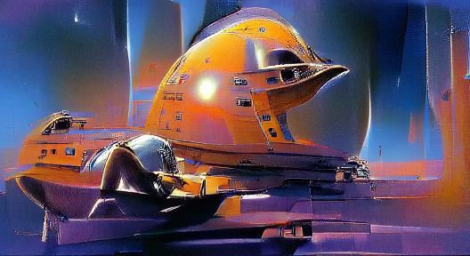 Retro Sci-Fi Spacecraft Concept Art