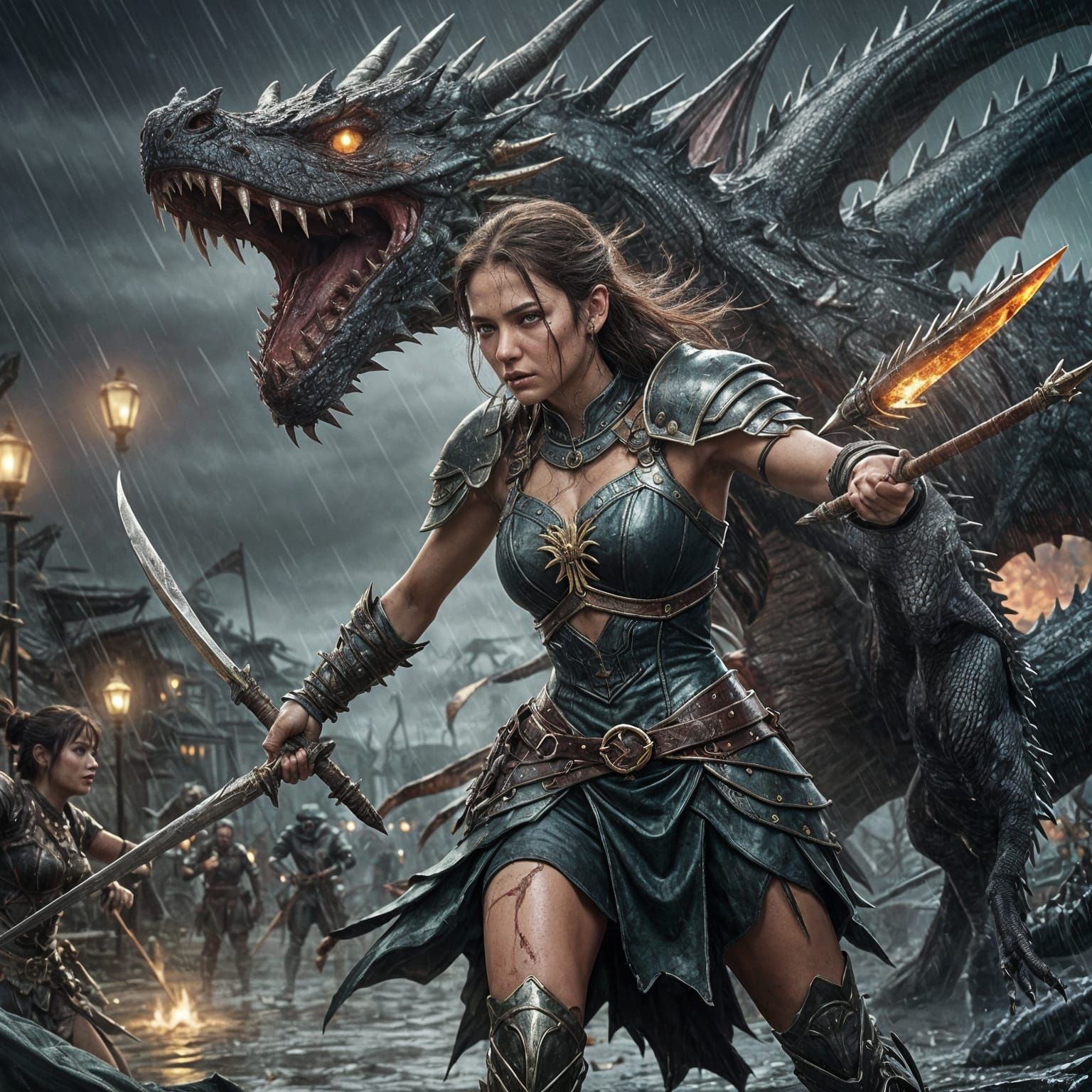 Vivian's Dragon Fight: Jeweled Spears and Moonlight