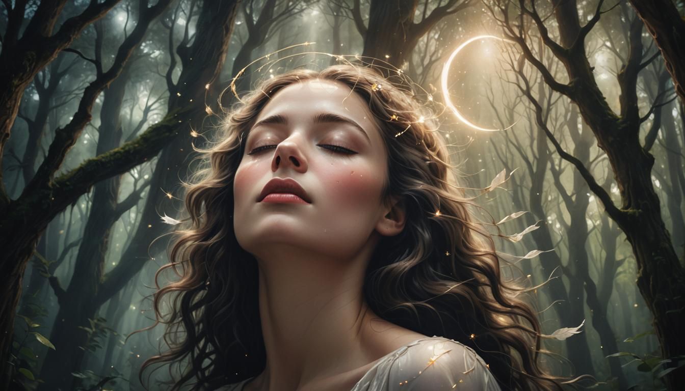 Mystical Forest Portrait in a Surrealist Style