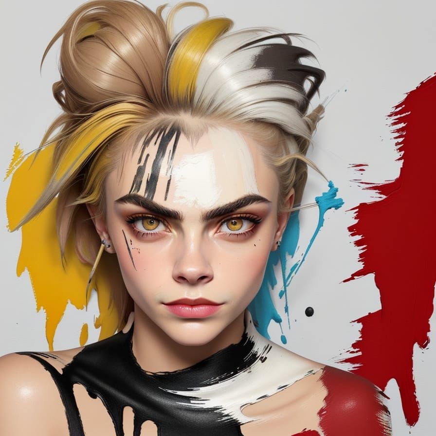 Cara Delevingne in Bold Expressionist Impasto