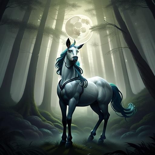 Centaur in Mystical Forest Illustration