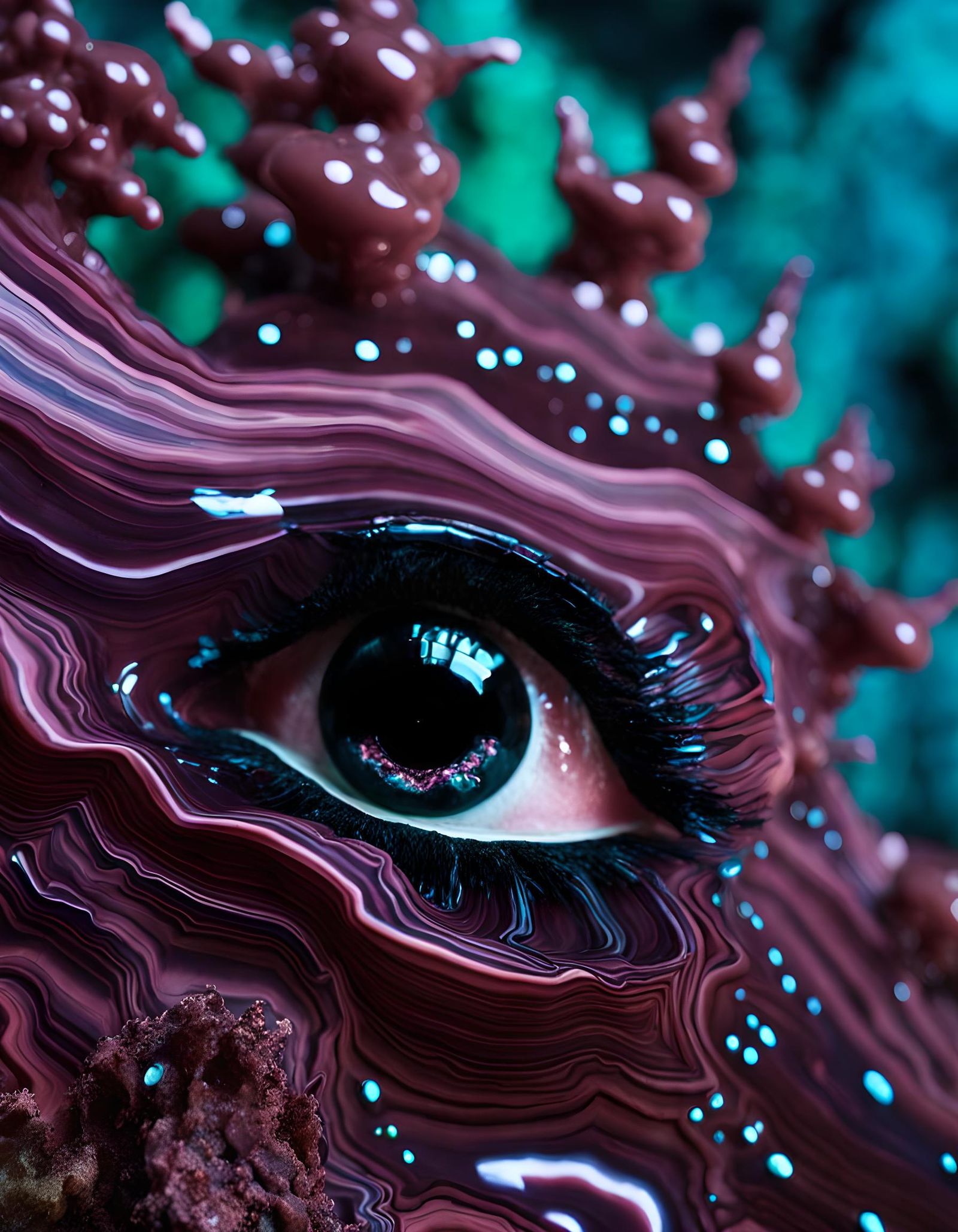 Surreal Liquified Portrait in Textile Art Style