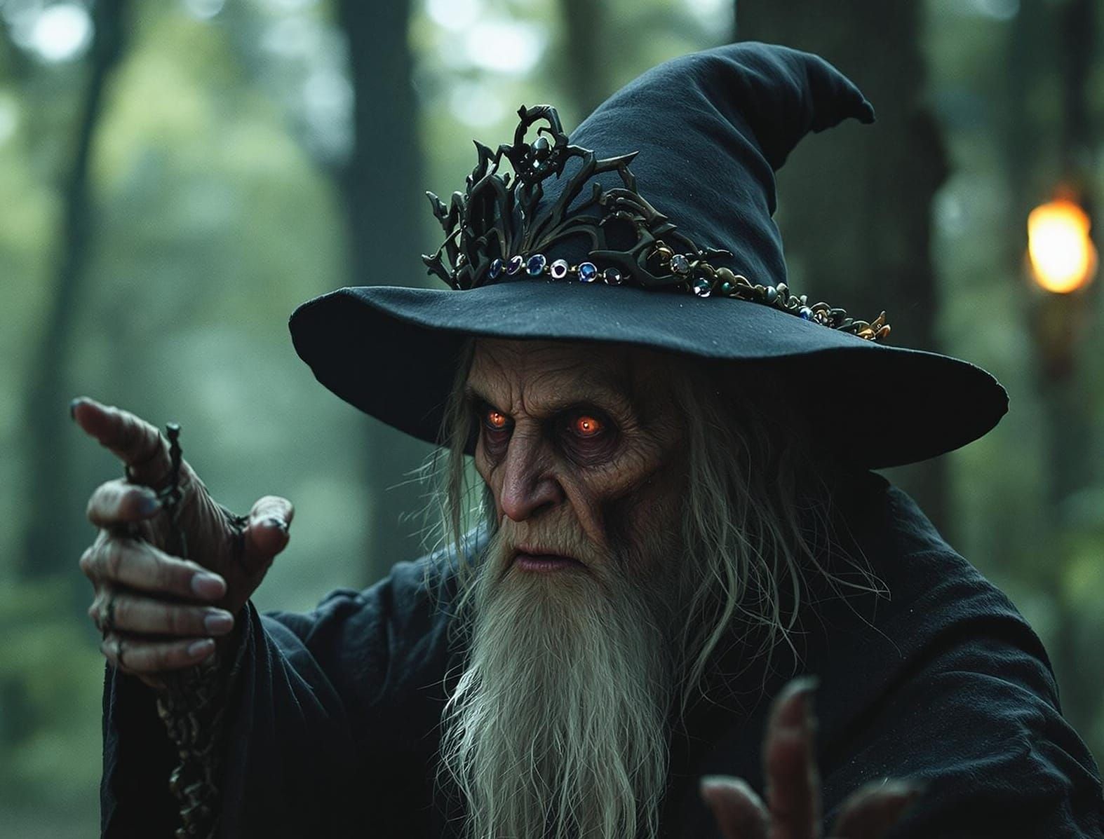 Ethereal Fantasy Sorceress in Cinematic Film Still