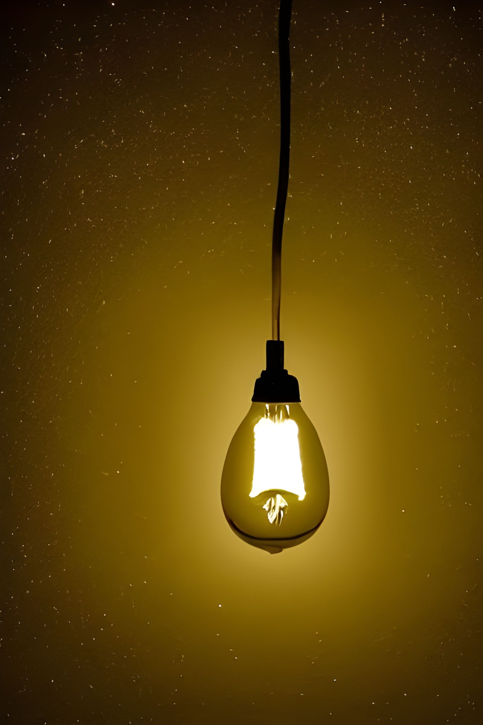 Incandescent Bulb Illuminates Motes and Insects