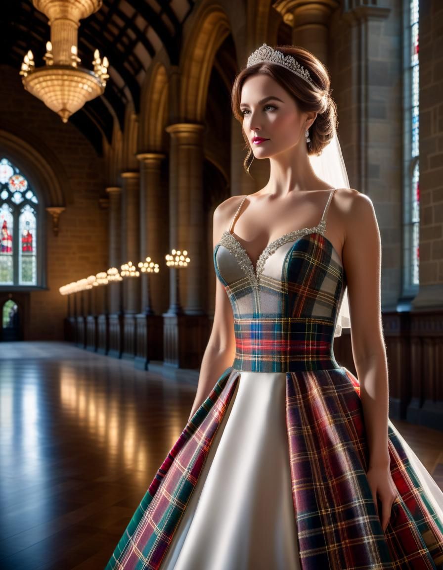 Royal Stewart Tartan Plaid Wedding Dress