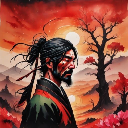 Samurai Training at Golden Hour