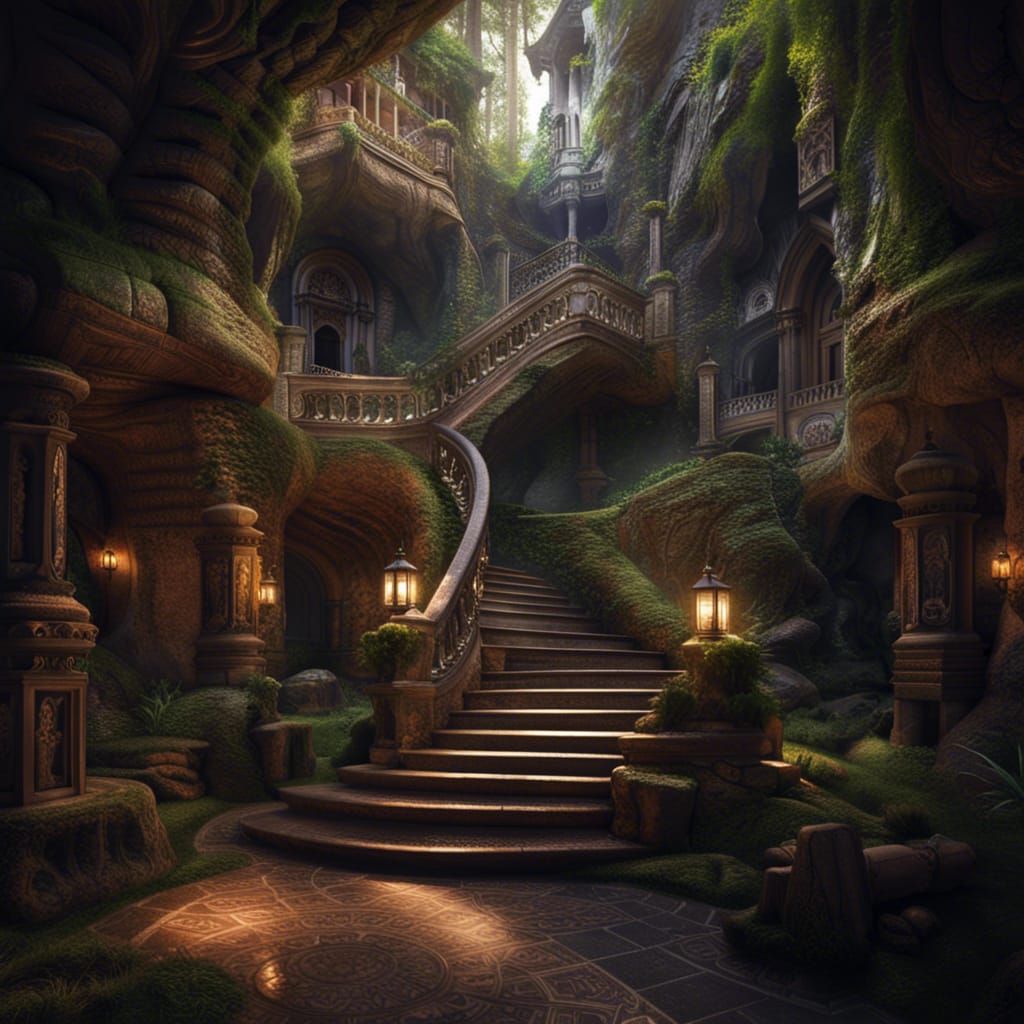 Mysterious Magical Home Labyrinth: Fantasy Concept Art